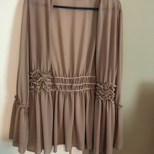 She and Sky taupe open-front cardigan size Medium